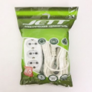 Jett  сет. удлинитель ПВС 3х0.75 3роз.  7м 10А (макс. ток 16A) белый, земля РС-3