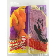 Перчатки хозяйственные латекс 75гр пара,31см,х/б напыление,рельеф,разм XL,Волшебница лотос,AST