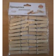 Прищепки бамбук деревянные 20шт/уп, цена за уп, арт.Н-210, AST