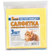 Салфетки губчатые 15*15см,целлюлоза,(3шт/уп),3882/Рыжий кот