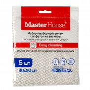 Салфетки вискозные 30*30см перфорированные,5шт/уп,МОЙ аккуратный,60133/Master House