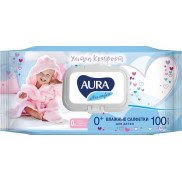Aura Baby салфетки влажн с крышкой 100шт