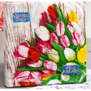 Фреско  Салфетки 33*33 (20шт)   2-х сл.  Тюльпаны