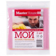 Салфетки вискозные 30*30см для уборки,3шт/уп,МОЙ хозяйственный,60131/Master House