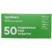 Перчатки виниловые  Optiline XL бело-прозрачные 100шт