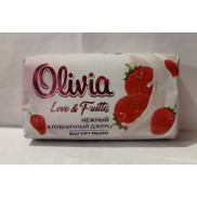ALVIERO Мыло туалетное твердое "Olivia Love Nature & Fruttis" Нежный клубничный джем, 140гр