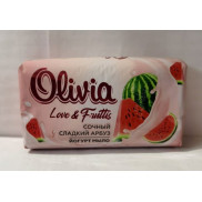 ALVIERO Мыло туалетное твердое "Olivia Love Nature & Fruttis" Сочний сладкий арбуз, 140гр
