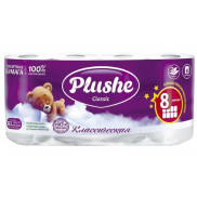 PLUSHE Бумага Classic 8шт*18м 2-х сл.Белая