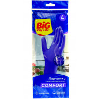 BIG City перчатки хоз. латексные суперчувствительные фиолетовые L *30