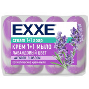 EXXE Туалет. крем-мыло 1+1   4x75гр. Лавандовый цвет (СИРЕНЕВОЕ)   *12