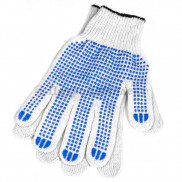 610 ВЛ Перчатки хб 4 нитей 10 класс с ПВХ Точка Люкс (10).