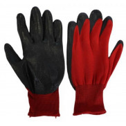 Перчатки с двойным нитриловым полуобливом, размер 10, красно-черные (12шт/уп)