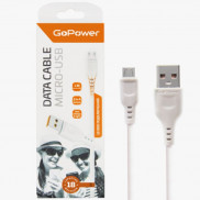 Кабель GoPower GP01L USB (m)-Lightning (m) 1.0м 2.4A ПВХ белый (1/200/800)