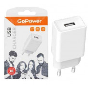 Сетевое З/У GoPower GP1U 1USB 2.4A 12W черный (1/120/480)