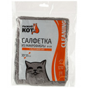 Салфетка из микрофибры 30*35см,300гр/м2,УЛЬТРАМЯГКАЯ,M-09,310272/Рыжий Кот