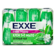 EXXE Туалет. крем-мыло 1+1   4x75гр. Зеленый чай  (ЗЕЛЕНОЕ)