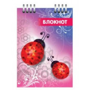 Блокнот А6 скоба св м/обл 40л "Божья коровка"
