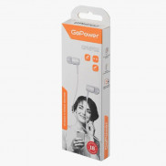 Наушники внутриканальные GoPower GPHP02 белый (1/200/800)