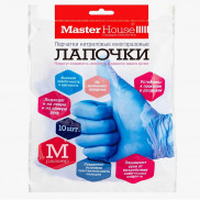 Перчатки вин/нитр Лапочки 10шт (5пар), цена за уп, черные, разм M, 75750/Master House