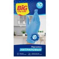 BIG City перчатки нитриловые 10 шт синие M <14410082>