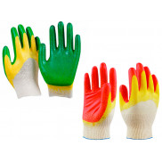 513 ДО Перчатки хб 13 кл. с двойным латексн. покр. СУПЕР ЛЮКС красные (10)