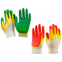 513 ДО Перчатки хб 13 кл. с двойным латексн. покр. СУПЕР ЛЮКС красные (10)