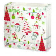 1164 Салфетки бумажные 3сл 33см 1/4 20л Gratias с печатью НГ Открытие