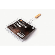 1-2.SALE Решетка-гриль глубокая 31*24*5см /дл.58см (3.0/2.0/1.5мм),хром.сталь/дер. ПРОМО