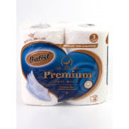 Бумага туалетная  BATIST 3-сл. 4шт. Белая*12/12