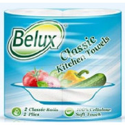 Полотенца бум. BELUX 2-х сл. 2шт. (9,5м) Классик белые*12