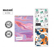 Блокнот А7 спир св м/обл 40л MAZARI "Абстракция" М-17156