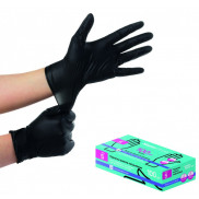 Перчатки вин/нитр Лапочки 100шт (50пар), цена за кор, черные, разм S, 75755/Master House