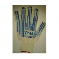 Перчатки х/б с ПВХ 5нит. 7,5класс, вес пары 60гр, черн. Урал 5пар/уп, цена за пару 446-002