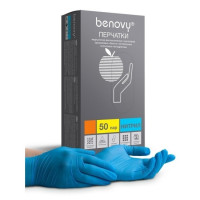 BENOVY 30 ( L) Перчатки Нитриловые неопудренные (голубые) 100 пар  *10