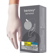BENOVY 35 ( M) Перчатки Нитриловые неопудренные (белые) 50 пар  *10