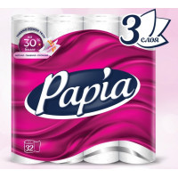 Бумага туалетная Papia 32 рул. 3-х сл. Белая *3